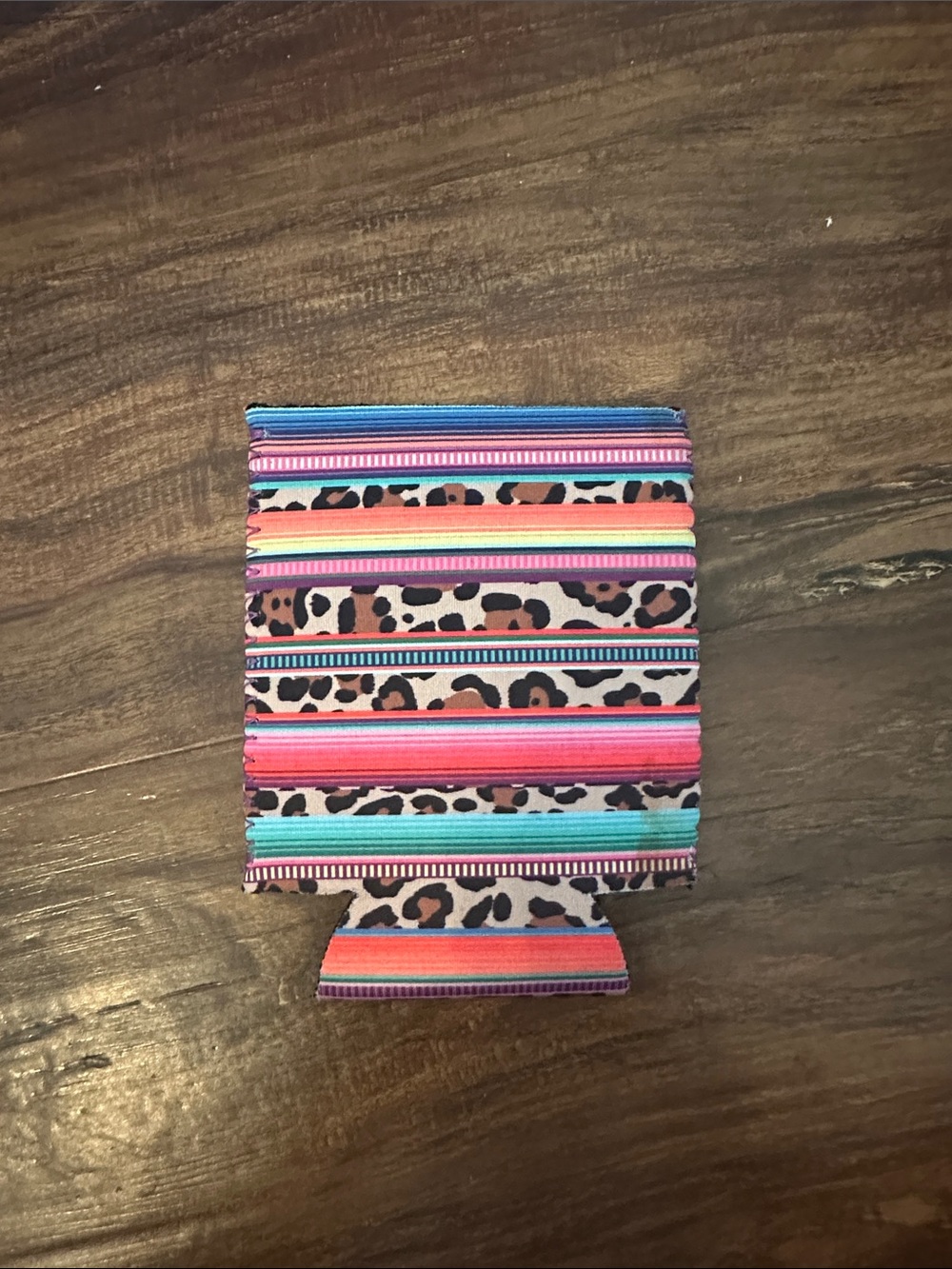 Western koozie - Striped & Leopard Print